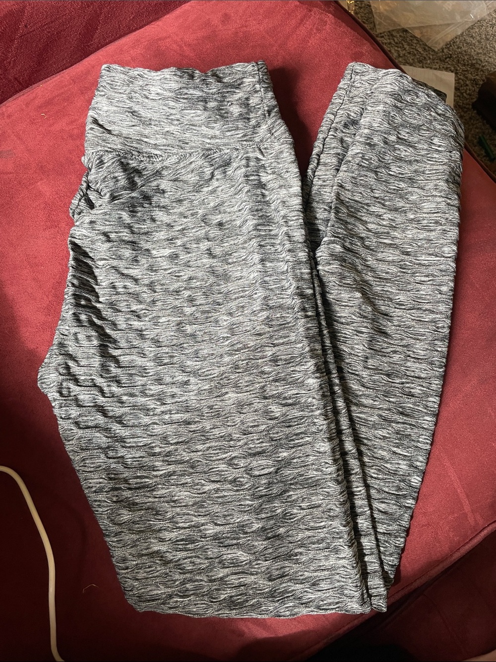 No Boundaries Scrunch Butt Gray Textured High-Waist Leggings